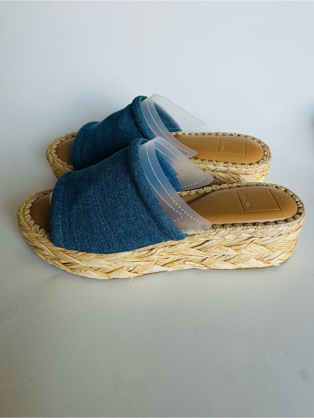 Dolce Vita Denim Blue Platform Slide Mules